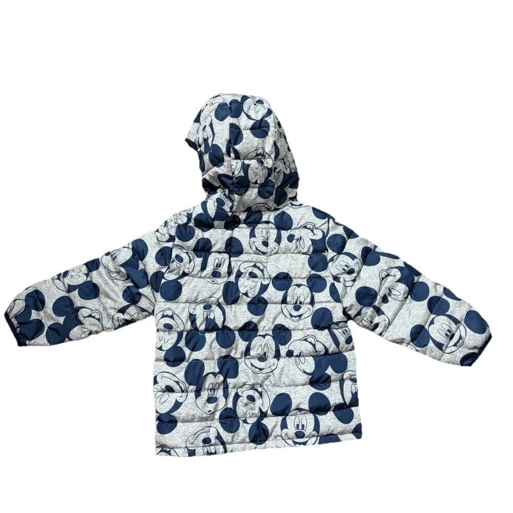 Baby Gap & Disney Mickey Mouse Puffer Jacket - 4 years Gray/Blue Primaloft EUC